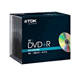 TDKt19447 Slim Case Confezione da 10 DVD+R, 16X