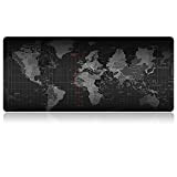 Tech Stor3 Tappetino XL Mappa del Mondo Gaming Mouse Pad, 70 x 30 cm, World Map con Base Antiscivolo in ...