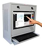 Techly Professional 105780 Armadio di Sicurezza per PC, Monitor Touch LCD e Tastiera Grigio Grigio