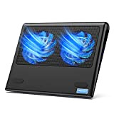 TECKNET Base di Raffreddamento, Raffreddamento Notebook Ventola per PC Laptop 12"-16" con 2 Silenziose Ventole a LED e 2 USB ...