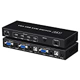 Tendak - Switch VGA USB KVM con 2 porte VGA, KVM, commutatore USB PC, computer, KVM, con 4 porte USB ...