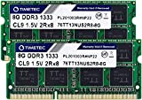Timetec 16GB KIT (2x8GB) DDR3 1333MHz PC3-10600 Non ECC Unbuffered 1.5V CL9 2Rx8 Dual Rank 204 Pin SODIMM Laptop PC ...