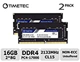 Timetec 16GB KIT (2x8GB) DDR4 2133MHz PC4-17000 Non ECC Unbuffered 1.2V CL15 1Rx8 Single Rank 260 Pin SODIMM Laptop PC ...