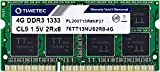 Timetec 4 GB DDR3 1333 MHz PC3-10600 Non ECC Unbuffered 1.5 V CL9 2Rx8 Dual Rank 204 Pin SODIMM per ...