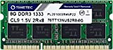 Timetec 8GB DDR3 1333MHz PC3-10600 Non-ECC Unbuffered 1.5V CL9 2Rx8 Dual Rank 204 Pin SODIMM Laptop PC Memoria del Computer ...