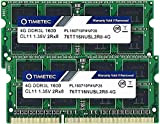 Timetec 8GB KIT (2x4GB)DDR3L/DDR3 1600MHz PC3-12800 Non ECC Unbuffered 1.35V/1.5V CL11 2Rx8 Dual Rank 204 Pin SODIMM Laptop Notebook Memory ...