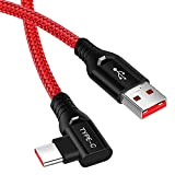 TITACUTE USB C Dash Cavo di Ricarica, 90 Gradi USB C Cavo Angolo 1,8m/6ft Dash Charge Cavo Ideale per Giochi ...