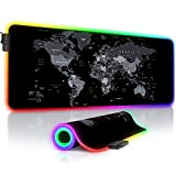 TITANWOLF - RGB Tappetino per Mouse da Gioco XXL - Mouse Pad Gaming - 800x300mm - Global basic11 LED Colori ...