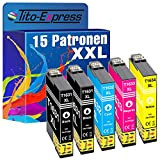 Tito-Express Platinum Series 15 Cartucce d'inchiostro XXL compatibili con Epson T1631 T1632 T1633 T1634 16XL 16 XL Workforce WF-2630WF WF-2650DWF ...