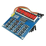 TM1638 Scheda di sviluppo del modulo tastiera a 16 pulsanti del tubo digitale a 8 bit LED con cavo Dupont ...