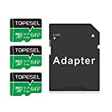 TOPESEL Scheda Micro SD da 64 GB, Scheda di Memoria MicroSDXC fino a 85 MB/s, UHS-I, classe 10, U3, Verde ...