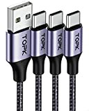 TOPK Cavo USB C, [3Pezzi, 1m] Nylon Intrecciato Cavo USB Type-C di Ricarica Rapida e Trasmissione per S21 S20 S10 ...
