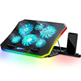 TopMate C12 Basi di Raffreddamento per PC Portatili da Gaming RGB Luci, Ventole Raffreddamento PC 8 Altezze Regolabili con 6 ...