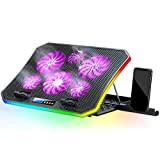 TopMate C12 Basi di Raffreddamento per PC Portatili da Gaming RGB Luci, Ventole Raffreddamento PC Portatili 8 Altezze Regolabili con ...