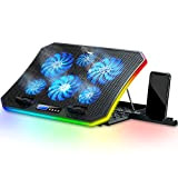 TopMate C12 Basi di Raffreddamento per PC Portatili da Gaming RGB Luci, Ventole Raffreddamento PC Portatile 8 Altezze Regolabili con ...
