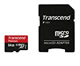 Transcend TS64GUSDU1 Scheda di Memoria MicroSDXC da 64 GB con Adattatore, Classe 10 U1