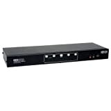 Tripp Lite 4 porte switch KVM DVI doppio monitor con audio e hub USB 2.0, cavi inclusi (B004-2DUA4-K)