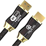 True HQ™ - Cavo HDMI 2.1, 8 K, 2 m, 48 Gbps, ultra alta velocità, cavo intrecciato 8 K con ...