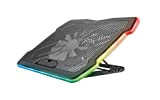 Trust Gaming GXT 1126 Aura Base di Raffreddamento Illuminata Multicolore per Laptop a 17.3", Velocità Regolabile, Modalità Silenziosa - Nero