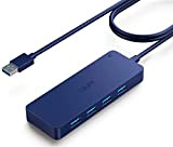 TSUPY Hub USB 3.0 Alimentato, 7 Porta Sdoppiatore Multi USB 3.0 e 1 micro USB Porte alimentazione blu, Cavo prolunga ...