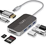 TSUPY Hub USB C 7 in 1 Design del Tessuto Adattatore USB C HDMI 4K 3 USB 3.0 PD 100W ...