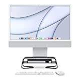 Twelve South Curve Riser Supporto per monitor | Supporto ergonomico da scrivania con ripiano per iMac e display, nero opaco