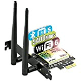 Ubit WiFi 6E Scheda di Rete 5400Mbp/s Adattatore Wireless PCI Express AX210N Bluetooth 5.2 | MU-Mimo | OFDMA | Latenza ...