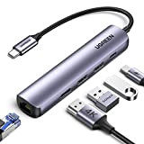 UGREEN 5-in-1 Hub USB C in Alluminio, Corpo Sottile, HDMI 4K@60Hz, Ethernet 1000Mbps, PD 100W, 2 USB 3.0, Docking Station ...