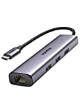 UGREEN Hub USB C Ethernet, Adattatore USB C Ethernet Gigabit con 3 Porte USB 3.0, Compatibile con MacBook Pro/Air, Surface ...