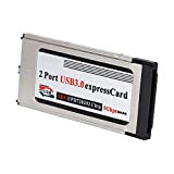 Uinfhyknd Ad alta velocità doppia 2 porte USB 3.0 Express Card 34mm Slot Express Card PCMCIA Adattatore convertitore per notebook ...