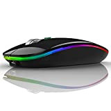 Uiosmuph G12 Mouse Wireless Ricaricabile, 2,4G Ultra Sottile Mouse Silenzioso Portatile Ottico Senza Fili con Nano Ricevitore e Tipo-c 3 ...