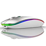 Uiosmuph Mouse Senza Fili Bluetooth, Bluetooth 5.1 + 2.4G Wireless Ricaricabile Mouse Senza Fili Ottico Piccolo Portatile con Mouse USB ...