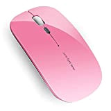 Uiosmuph Q5 Mouse Wireless Ricaricabile, Senza Fili Silenzioso 2,4G 1600DPI Mouse Portatile da Viaggio Ottico con Ricevitore USB per Windows ...