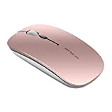 Uiosmuph Q5 Mouse Wireless Ricaricabile, Senza Fili Silenzioso 2,4G 1600DPI Mouse Portatile da Viaggio Ottico con Ricevitore USB per Windows ...