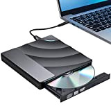 Unità CD DVD Esterna, WELIKERA Masterizzatore DVD/CD Portatile con USB 3.0 e Type-C, Masterizzatore DVD Plug and Play per Laptop, ...
