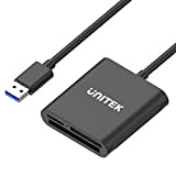 Unitek 3-Slot USB 3.0 Compact Card Reader, Legge 3 Schede simultaneamente, Alluminio SD Micro SD CF Card Adapter Writer, Tf, ...