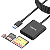 Unitek USB Card Reader 3-Slot USB 3.0 Compact Flash Card Reader, Leggi 3 card contemporaneamente, Alluminio scheda di memoria CF ...