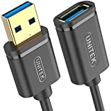 UNITEK Y-C456GBK - Cavo di prolunga USB 3.0 A maschio a USB A femmina, 0,5 m, colore: nero per stampante, ...