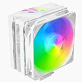 upHere Bianco Dissipatore CPU con 5 Tubi di Calore Ventola LED RGB indirizzabile PWM da 120mm, Ventola CPU per Intel ...