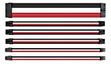 uphere ttmod Sleeved Cable - Cavo prolunga per alimentatori con extra Sleeves - Bianca/Nero/Rosso,SC305