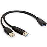 USB 3.0 cavi cavo Dual Power carica Y adattatore Tipo A maschio a femmina cavo di estensione Codice 30 centimetri ...