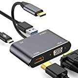 USB C Hub Adapter, Adattatore USB C con 4K HDMI, 1080P VGA, USB 3.0, Tipo C 87W PD, Adattatore Hub ...
