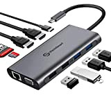 USB C Hub UtechSmart 11 in 1 Docking station Triple Display USB Type C Hub con 2 HDMI, VGA, porta ...