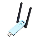 USB WiFi Extender, portatile 300 m, doppia antenna USB WiFi, segnale range extender WLAN router ripetitore AP amplificatore 2,4 GHz