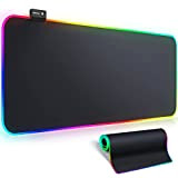 UtechSmart Tappetino per mouse RGB da gaming, XXL, 800 x 300 mm, con 14 modalità di illuminazione, 2 livelli di ...