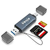 Vanja Lettore di schede SD, USB 3.0 tipo C/ Thunderbolt 3 SD/ MicroSD lettore di schede di memoria OTG, adattatore ...