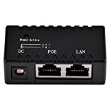 VBESTLIFE Adattatore per iniettore Power Over Ethernet Poe Splitter per Rete LAN(Nero)