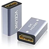 VCELINK Accoppiatore HDMI 8K 2.1, Adattatore HDMI Femmina Femmina Supporto 8K/4K @ 60Hz UHD, Risoluzione 7680 * 4320, 3D, HDR, ...