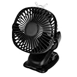 Venforze Clip on Stroller Fan, 6000mAh USB fan Mini Personal Desk Fan con batteria ricaricabile azionato 4 Velocità 360° rotazione ...