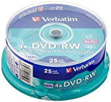 Verbatim DVD-RW Dischi riscrivibili 1x-4x, 120min 4.7Gb Ref 43639 [Pacco da 25]